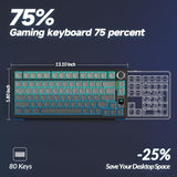 Wireless Mechanical Keyboard with Screen&Knob, Tri-Mode Hot Swappable Gaming Keyboard 75%, Pre-lubed Switches