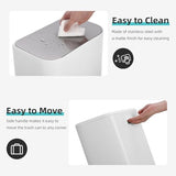GarveeHome Bathroom Trash Can, 3.2 gal Stainless Steel Garbage Can with Lid