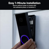 WYZE Wireless Duo Cam Video Doorbell (Chime Included), Battery Powered, 2K Full HD Video