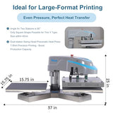 Double Station Swing Away Heat Press with LCD Digital Control, Air Compressor Powered