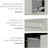 4-Drawer Metal Letter Width Vertical Filing Cabinet in Gray, Lockable, Sturdy Steel Construction