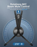 Wireless Headset with Mic for Work, Bluetooth V5.2 Headphones with AI Noise Cancelling Microphone
