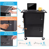 Line Leader Stellar AV Cart - Computer Cart with Customizable Pegboard & Hooks