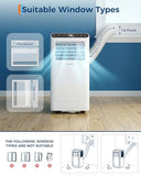 Garvee 8000 BTUs Portable Air Conditioner,Up to 350 Sq.Ft. Remote Control 48dB Portable AC Unit, Dehumidifier, Fan, Sleep, 24H Timer&Installation Kit, DOE Certified, Ceer 6.2, White+Black Panel