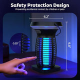 OnBeam Solar Bug Zapper Outdoor, Mosquito Zapper Outdoor Waterproof Electric Rechargeable Fly Zapper with Solar Panel, 4200V Fly Trap Indoor for Home Backyard, Patio, Garden, Camping