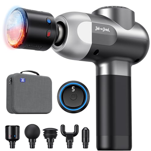 Pro Massage Gun with Heat and Cold Therapy, Mini Massager Gun Deep Tissue, Heated Professional Electric Back Massager for Athletes BOB AND BRAD