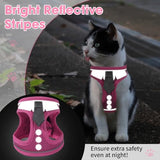 NCMAMA Cat Harness and Leash Set for Walking Escape Proof, Soft Adjustable Kitten Harness Breathable Mesh with Reflective Strips Harness for Kitty Puppy Bunny(Pink,XS)