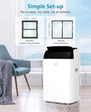 CABIHOME Low Noise 14,000 BTU Portable Air Conditioner - 3-in-1 Cooling, Dehumidifier & Fan - Auto-Evaporation, 24-Hour Timer, LED Display, Remote Control, Easy Window Installation Kit