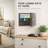 WeHere 16 Key Lock Box - Wall Mounted Key Cabinet with 3-Digit Combination Lock & Backup Key