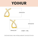 YOIHUR Gold Studs Earrings for Women Dainty Cubic Zirconia Flat Back Earrings 14K Plated Hypoallergenic Lightweight Minimalist Gold Earrings Jewelry Gifts for Women