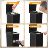 LJIACLEA Black Bathroom Trash Can 2.6 Gallon Motion Sensor Trash Cans Automatic Touchless Garbage Bin
