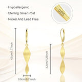 14K Gold Twisted Dangle Drop Earrings for Women Hypoallergenic Handmade Gold Earrings Spiral Leverback Drop Dangle Earrings Jewelry Trendy for Women Gifts