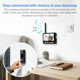 Wireless Doorbell Camera Video Monitor with Display 4.5" Screen Indoor Visual Base Station