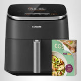 Cosori 9-in-1 TurboBlaze Air Fryer 6 Qt, Premium Ceramic Coating, 90°–450°F, Precise Heating for Even Results, Air Fry, Roast, Bake, Broil, Dry, Frozen, Proof, Reheat, Keep Warm, 120V, Dark Gray
