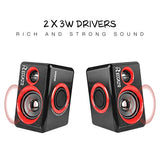 Computer Speakers, 2.0 CH PC Speakers with Surround Sound, USB Wired Laptop Speakers with Deep Bass for Desktop