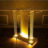 Lectern Podium Stand, Acrylic Pulpit Church Pulpit Church Podium - Rolling Pulpit Table Transparent Acrylic with Wheels