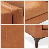 POLY & BARK Argan 93” Leather Sofa – Full-Grain Italian Aniline Leather