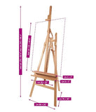 Mabef M/11 Wooden Lyre Easel, Adjustable Indoor Artist Easel, Beech Wood, Holds Up to 22 lbs, Height Adjustable Canvas Support
