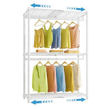 VIPEK X1 Expandable Clothes Rack Heavy Duty Adjustable from 2' to 3'5" with Flexible Shelves and Hanger Rods Metal Garment Racks, White