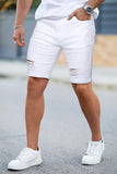 GINGTTO Jean Shorts Men Stretch Casual Summer Denim Shorts for Men White 33