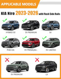 KINGGERI 300lbs Roof Rack Cross Bars Compatible with Kia NIRO 2023 2024 2025 2026 with Flush Side Rails, Lockable Heavy Duty Aluminum Roof Rails Crossbars Rooftop Cargo Carrier Luggage Black