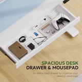 Electric Standing Desk with Drawers, 48 x 24 Inches Height Adjustable Computer Desk with Monitor Stand,