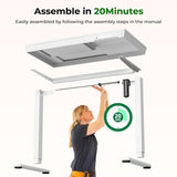Small Standing Desk with Drawer, 35" x 20" Whole Piece Tabletop Electric Sit Stand Desk