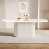 HOTICKME 86.61" Oval Dining Table for 8, Rectangular Dinner Table 8 Seater