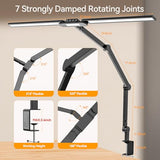 LED Architect Desk Lamp with Clamp - 24W Ultra Bright Adjustable Swing Arm Light for Home Office