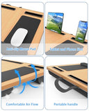 Laptop Lap Desk, Portable Large Laptop Desk for Bed, Up to 17 in Lap Table with Wrist Rest