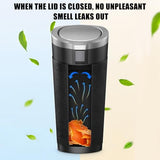Sandfren Car Trash Can, Leakproof Mini Automotive Garbage Bin Side Door Cup Holder Dustbin with Lid (Black/Silver)