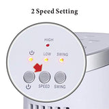 Desktop Ultra Slim Oscillating Tower Fan, LED - White 12" Optimus