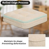 GOFORIT Chair Cushions,Tufted Shredded Memory Foam Chair Pads, Non-Slip Seat Cushions with Removable Cover, 16'' x 16'', Beige