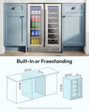 EUHOMY Wine and Beverage Refrigerator, 24 Inch Dual Zone Wine Cooler