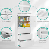 SISESOL 3 Drawer Lateral File Cabinet with Lock and Shelf