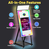 Magic Mirror Photo Booth 40" with Printer,22'' Interactive Touch Screen