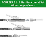 AORRZER Grease Gun Needle Tip & Grease Gun Coupler Set,Upgrade Narrow Needle Dispenser for Grease Gun, Grease Zerk Fittings Compatible with All Grease Guns 1/8" NPT Threads