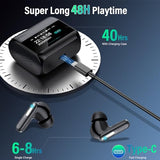 Wireless Earbuds with Touch Screen, Bluetooth 5.4 Headphones, ANC/ENC Noise Cancelling