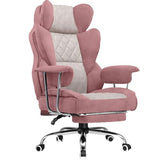 COMHOMA Big and Tall Gaming Chair with Pocket Spring Lumbar Support, Ergonomic Office Chair with Footrest, Executive Desk Chair with Outward Fixed Soft Armrests, Computer Chair with High Back, GYPK