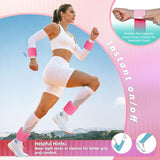 BECOJADDE Wrist Weights Ankle Weights for Women 1 Pair (1.1 lb Each) Silicone Magnetic Leg Arm Weighted Bracelet for Home Yoga Pilates, Pink Blush