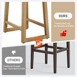 Counter Height Bar Stools Set of 6, 24 Inch Backless Upholstered Counter Stools with Solid Rubberwood Legs