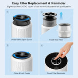Hopmirth Upgraded Air Purifiers for Bedroom & Home with H14 True HEPA Filter, Covers Up to 1280ft², 360° Air Intake, Quiet Pet Air Purifier, White