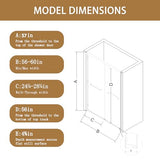 Sliding Bathtub Shower Door, 56-60" W x 57" H Glass Shower Door, Matte Black Aluminum Frame with Stainless Steel Towel Bar