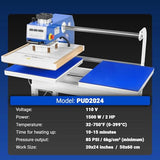 MechMaxx 20x24 Inch (50x60cm) Commercial Pneumatic Dual Platen Heat Press Auto Lift Sublimation Transfer Machine