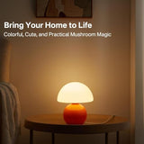 Mushroom Lamp Table Lamp for Bedroom, Desk Bedside Small Lamps for Living Room Night Stands (Orange)
