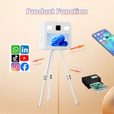 Aookely DSLR Photo Booth Selfie Photobooth 21.5inch Touch Screen Built-in Mini PC with Instant Printing & Sharing Function Perfect for Wedding Rental Parties