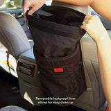 Lusso Gear Car Trash Can - 2.5-Gallon, Black, Round - Leak-Proof & Spill-Proof Lid & Waterproof Removable Liner