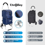 Ultra-Lightweight Stair Climber Cart for Groceries & Laundry, Durable 6-Wheel Folding Shopping Cart