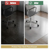 Office Chair Mat for Hardwood Office Chair Mat for Carpet 12 24 36 48 52 64 72 in Clear PVC Desk Mats for Carpet Heavy Duty