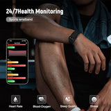 Fitness Trackers Smart Wristband With Hidden Screen(Wrist-Raise Screen Activation)Activity & Sleep Tracker with Heart Rate/HRV/Blood Oxygen (Black, Universal Size)
